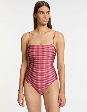 Alessia Geo Minimal Tank Swimsuit - Peony womens resort swimwear, flattering one-piece swimsuits