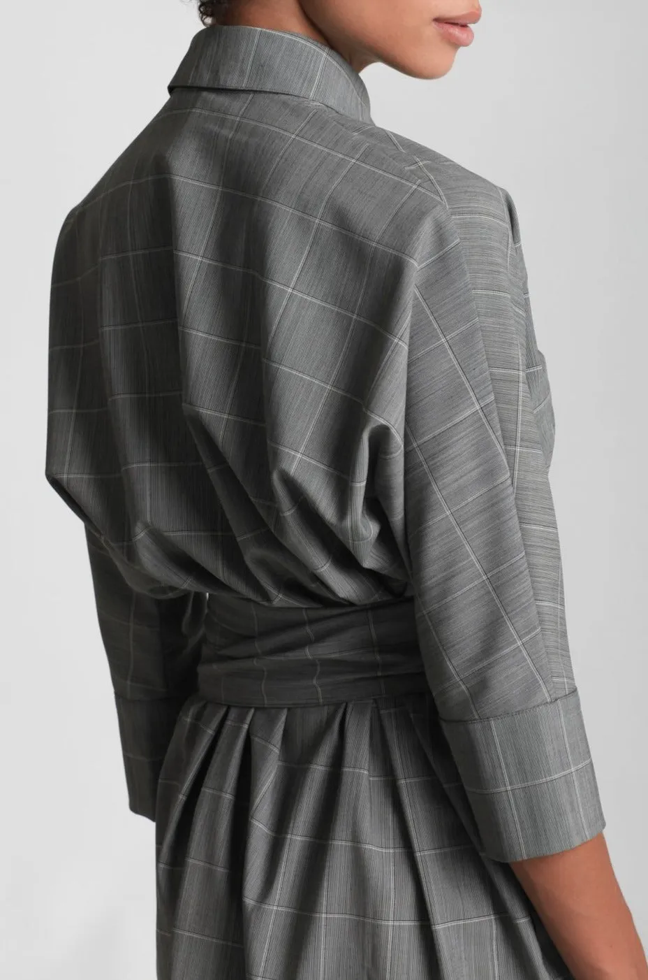 ALEXA DOLMAN SLEEVE DRESS IN FINE TROPICAL ITALIAN WOOL