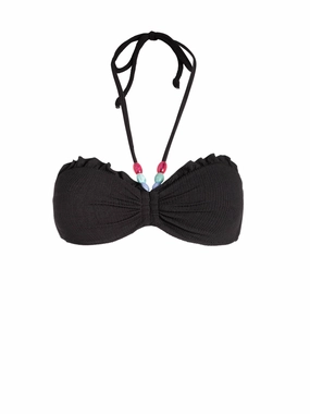 Alexis Top In Black Texture strapless swimwear tops, lightweight swim tops