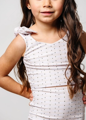 All Neutral | Mini Knot Top girls full coverage swimwear, kids swimwear for pool