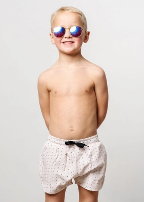 All Neutral | Mini Retro Shorties boys summer swimwear, boys rash guard swim sets