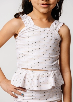 All Neutral | Mini Ripple Top girls full coverage swimwear, kids swimwear for pool