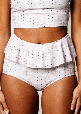 All Neutral | Peplum Bottoms elastic waistband swim bottoms, mix-and-match bikini bottoms