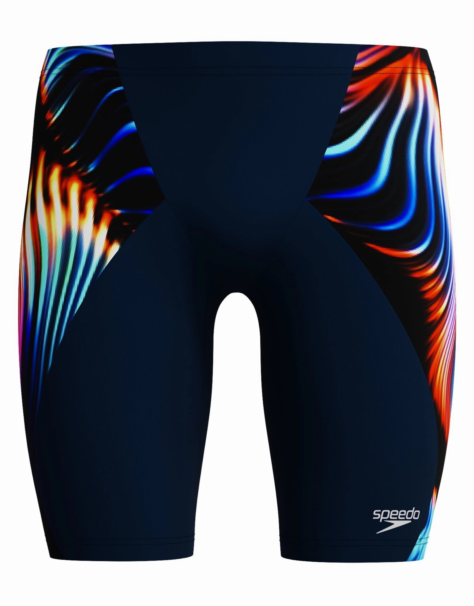 Allover Digital V-Cut Swim Jammer - Black/Multi