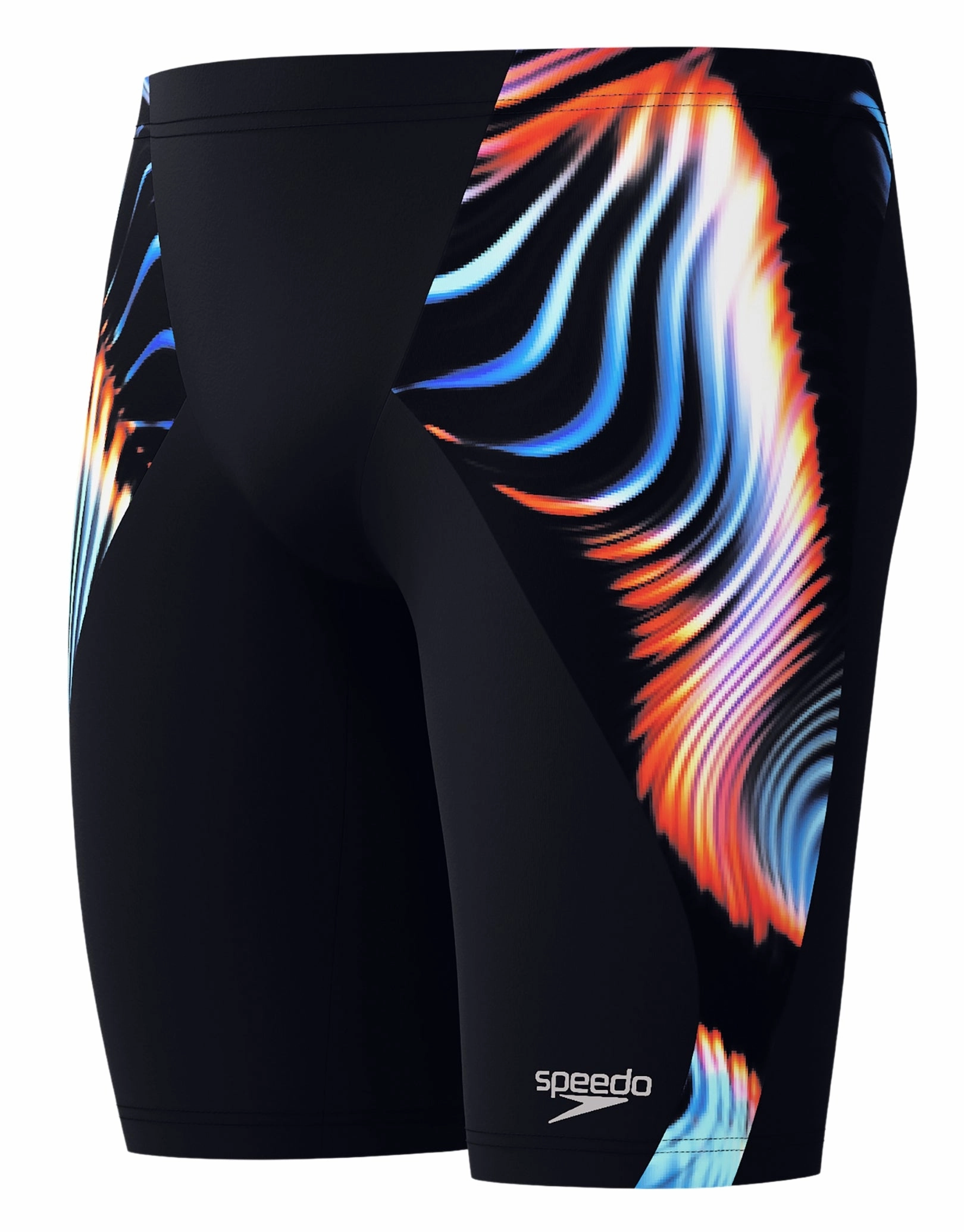 Allover Digital V-Cut Swim Jammer - Black/Multi