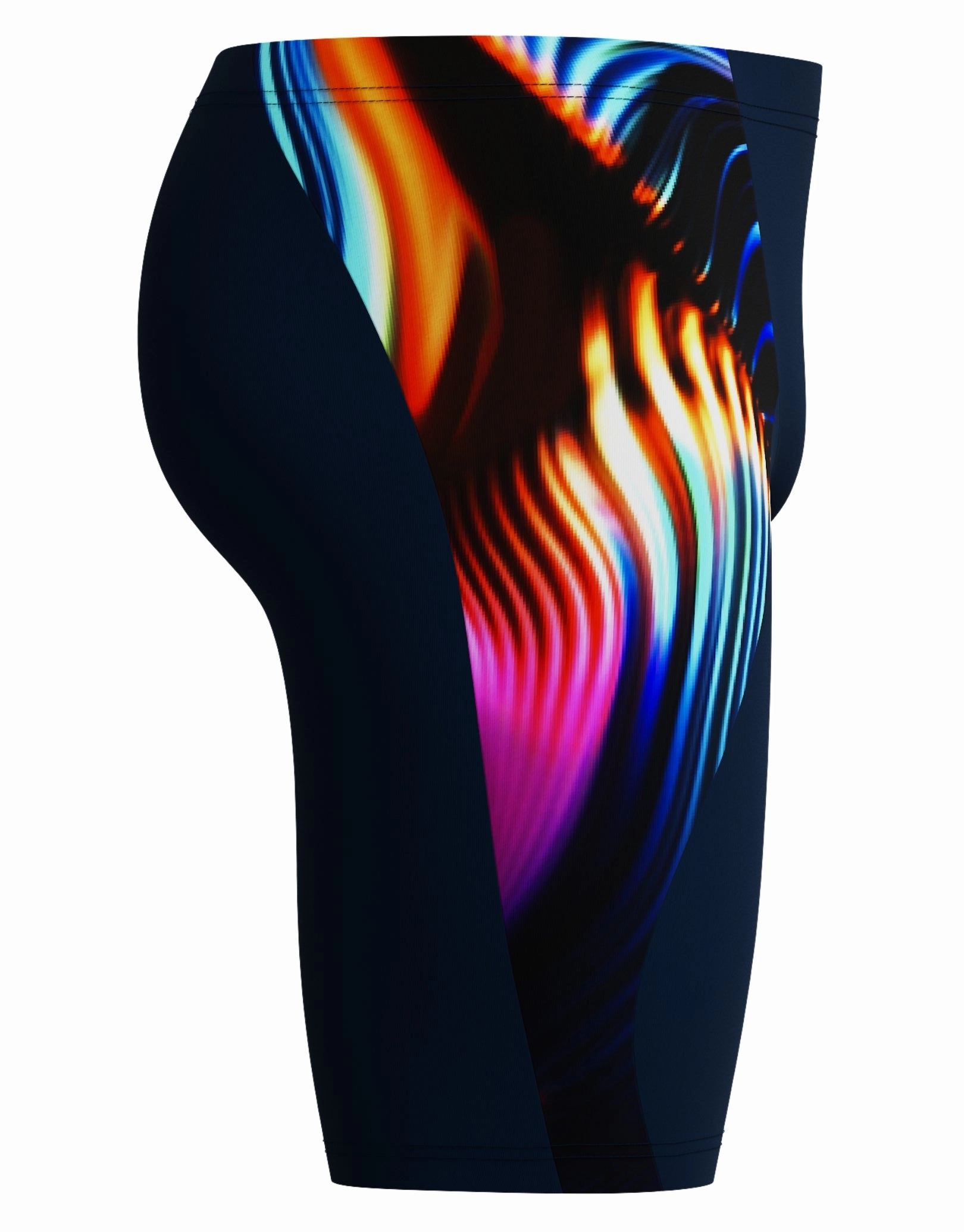 Allover Digital V-Cut Swim Jammer - Black/Multi