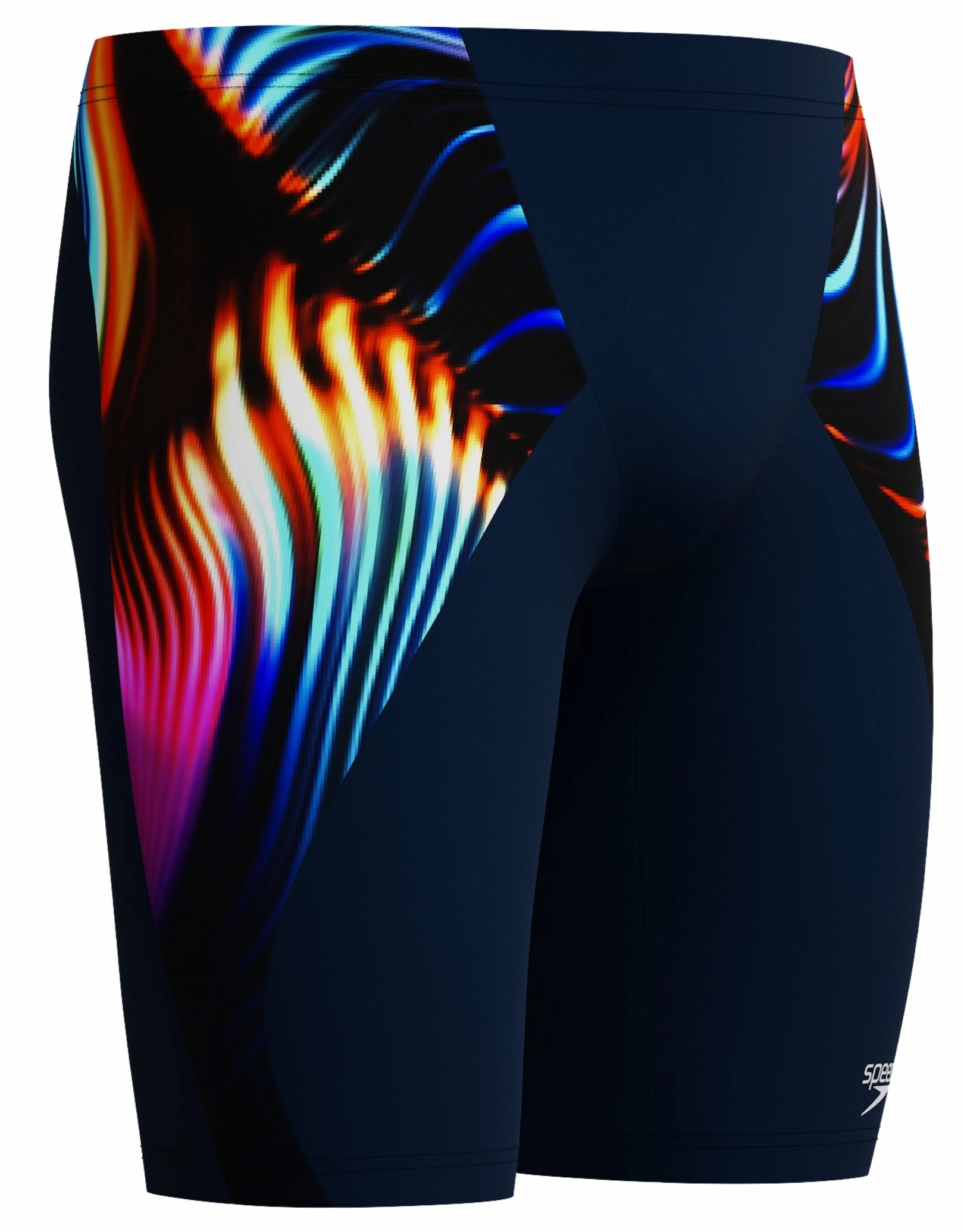 Allover Digital V-Cut Swim Jammer - Black/Multi