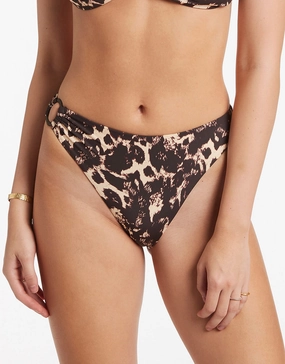 Allure High Legline Bikini Pant - Black adjustable swim bottoms women, flattering bikini bottoms