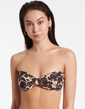 Allure Trim Bandeau Bikini Top - Black full coverage swim tops, cute bikini tops
