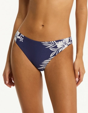 Aloha Regular Cheeky Bikini Pant - French Navy adjustable swim bottoms women, flattering bikini bottoms