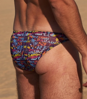 Aloha Tan Through Swim Micro Brief tan through swimwear men, mens breathable swimwear