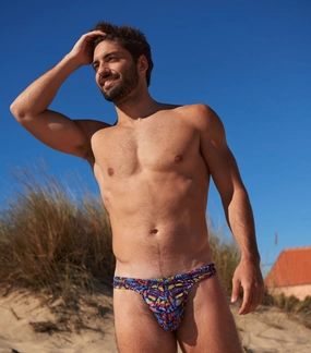 Aloha Tan Through Swim Thong tan through swimwear men, mens breathable swimwear