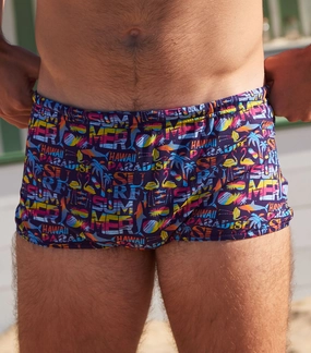 Aloha Tan Through Swim Trunks tan through swimwear men, mens breathable swimwear