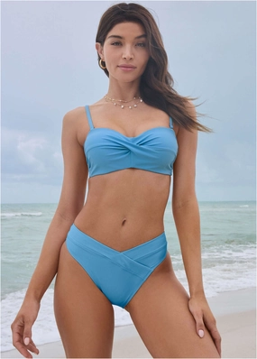 Amalfi Bandeau Top - Azure Blue everyday swimwear for women, casual swim outfits ladies