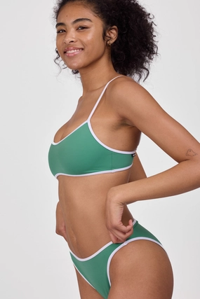 Amanda Bikini Top - Kale & White all purpose swimwear, comfortable swimwear for everyone