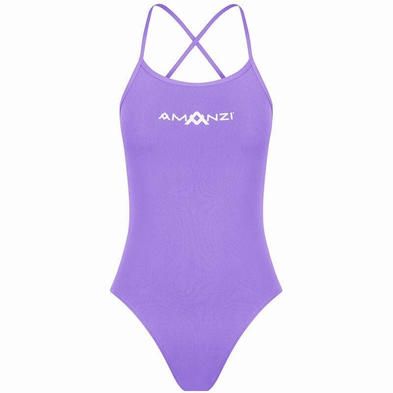 AMANZI Girls Tie-Back Swimsuit - Iris swim training suits women, performance one piece swimsuits