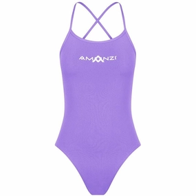 AMANZI Girls Tie-Back Swimsuit - Iris swim training suits women, performance one piece swimsuits