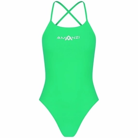 AMANZI Girls Tie-Back Swimsuit - Peppermint swim training suits women, performance one piece swimsuits