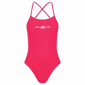 AMANZI Girls Tie-Back Swimsuit - Ruby swim training suits women, performance one piece swimsuits