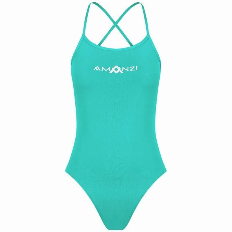 AMANZI Girls Tie-Back Swimsuit - Spearmint swim training suits women, performance one piece swimsuits