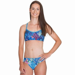 AMANZI Posy Patch Girls Two Piece Bikini swim training suits women, performance one piece swimsuits