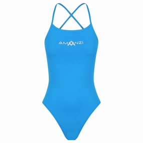 AMANZI Women's Tie-Back Swimsuit - Azure swim training suits women, performance one piece swimsuits