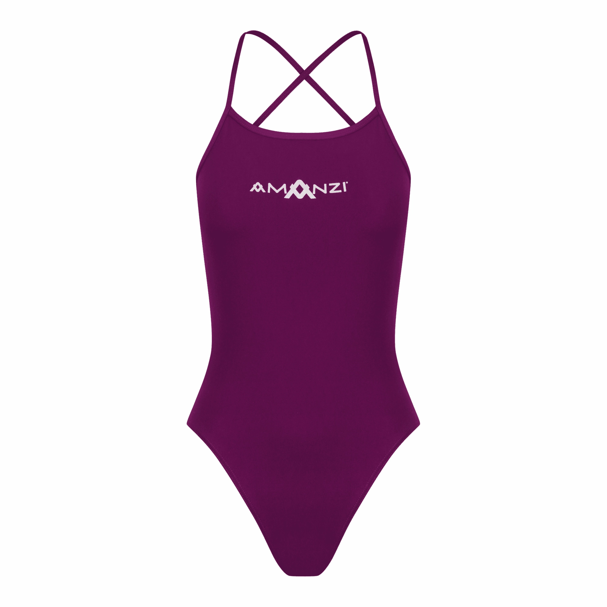 AMANZI Women's Tie-Back Swimsuit - Bordeaux swim training suits women, performance one piece swimsuits