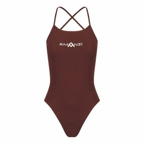 AMANZI Women's Tie-Back Swimsuit - Chino swim training suits women, performance one piece swimsuits