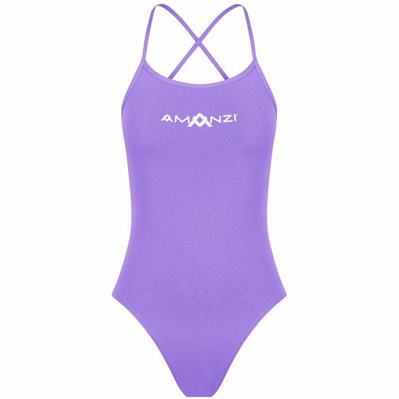 AMANZI Women's Tie-Back Swimsuit - Iris swim training suits women, performance one piece swimsuits