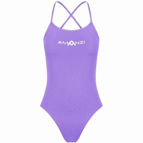 AMANZI Women's Tie-Back Swimsuit - Iris swim training suits women, performance one piece swimsuits