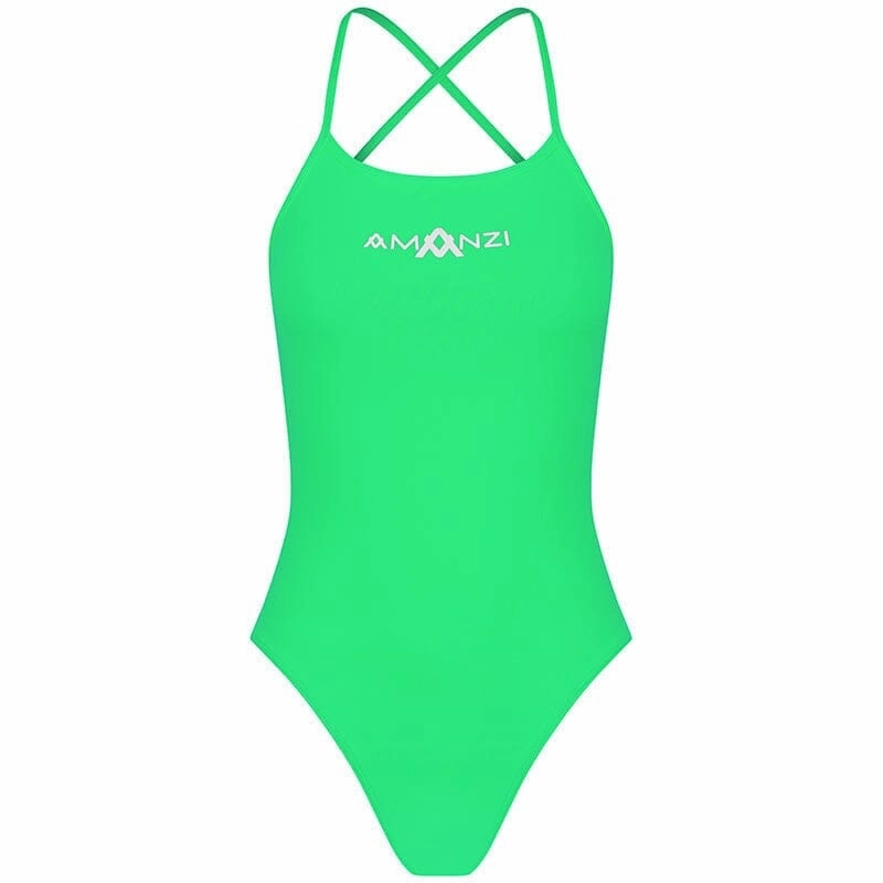 AMANZI Women's Tie-Back Swimsuit - Peppermint swim training suits women, performance one piece swimsuits