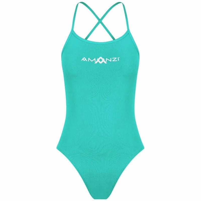 AMANZI Women's Tie-Back Swimsuit - Spearmint swim training suits women, performance one piece swimsuits