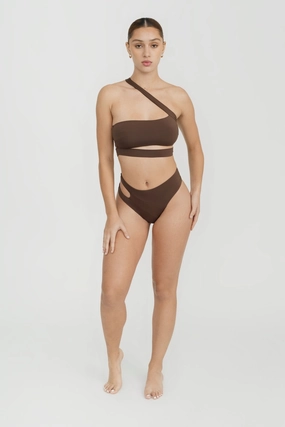 Amara Top - Chocolate soft fabric swimwear women, resort swimwear for ladies