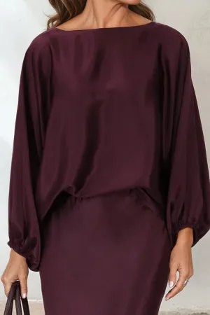 ANDIE ONE-SIZE BOATNECK BLOUSE IN SILK CHARMEUSE