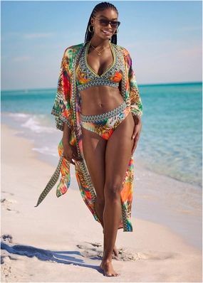 Anguilla Halter Top - Island Delight supportive swim tops, printed bikini tops