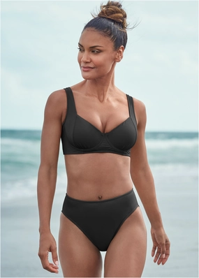 Aphrodite Underwire Top - Black Beauty supportive swim tops, printed bikini tops