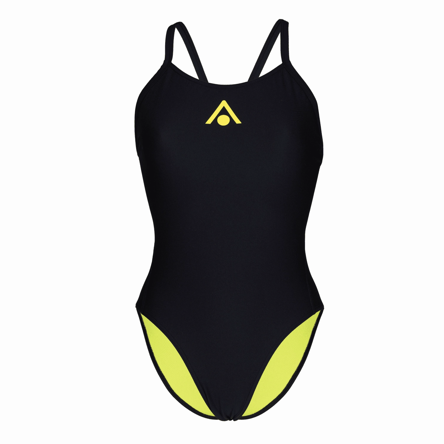 Aqua Sphere Essentials Tie Back Women's Swimsuit - Black/Yellow swim training suits women, performance one piece swimsuits