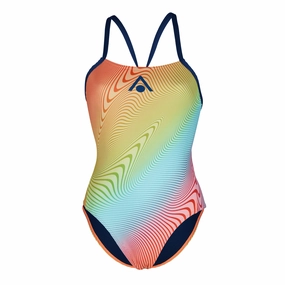 Aqua Sphere Essentials Tie Back Women's Swimsuit - Multi/Orange swim training suits women, performance one piece swimsuits
