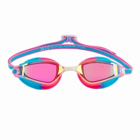 Aqua Sphere Fastlane Titanium Mirror Goggles - Pink/Blue anti fog swim goggles, swim training goggles
