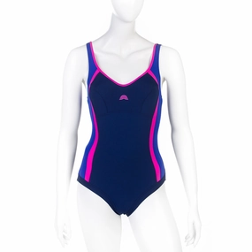 Aquarapid Womens Aley Body Shape Swimsuit - Blue Multi swim training suits women, performance one piece swimsuits