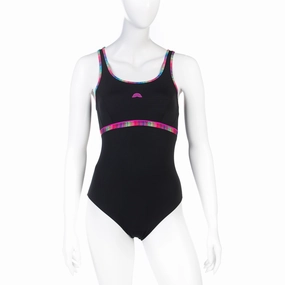 Aquarapid Womens Amic Body Shape Swimsuit - Black Multi CC swim training suits women, performance one piece swimsuits