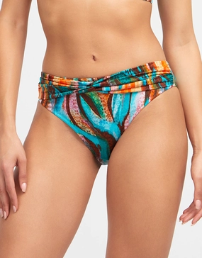 Aquarelle Twist Front Bikini Pant adjustable swim bottoms women, flattering bikini bottoms