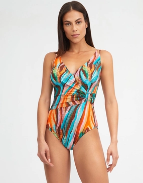 Aquarelle Wrap Front Swimsuit cup sized swimwear women, supportive swimsuits for large bust