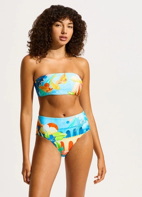 Aquarius Bandeau Bikini Top - Turquoise push up bikinis women, sporty womens bikini sets
