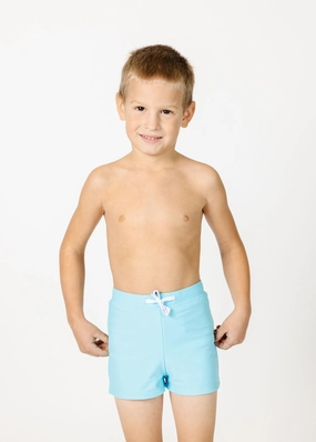 Arctic Blue | Mini Euro Shorts boys summer swimwear, boys rash guard swim sets