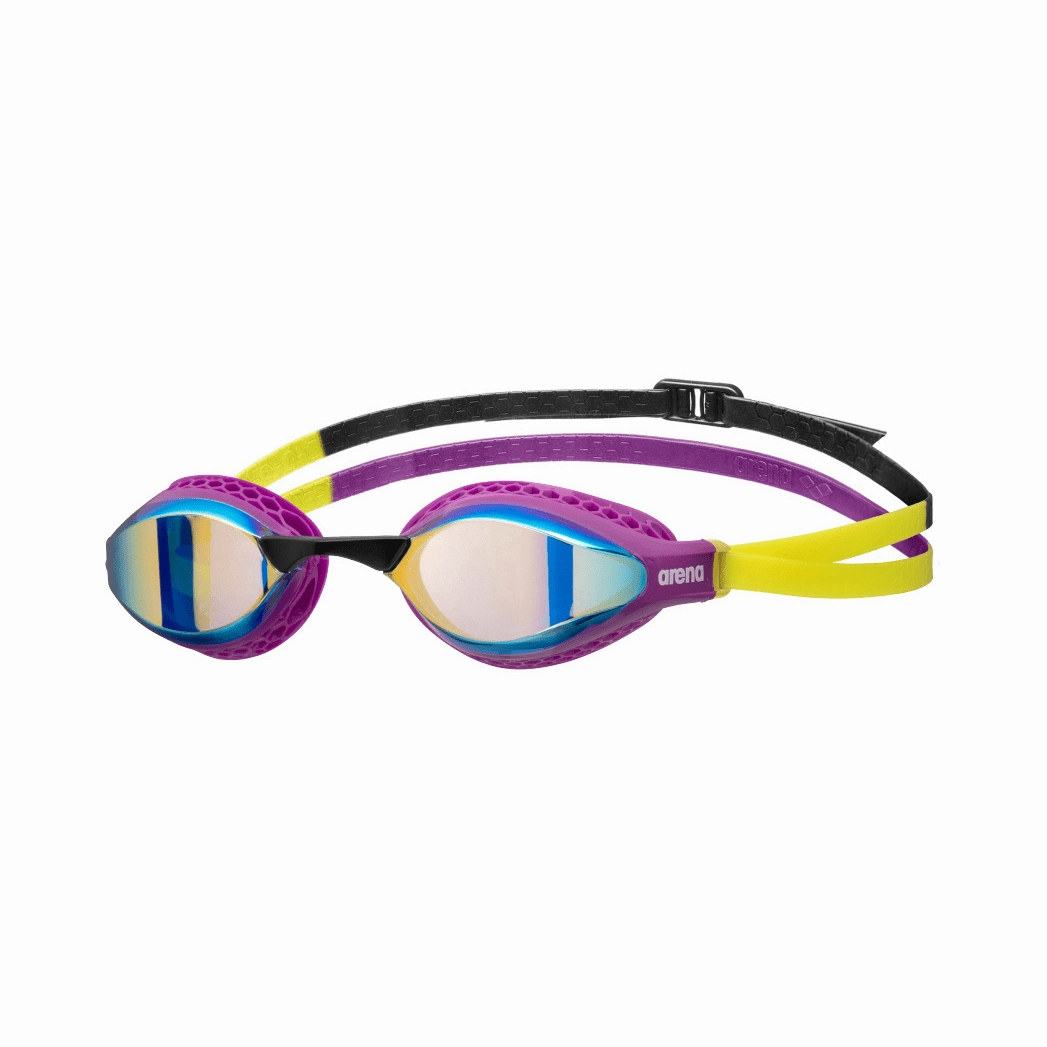 Arena Airspeed Mirror Goggles - Aqua/Plum/Lime anti fog swim goggles, swim training goggles
