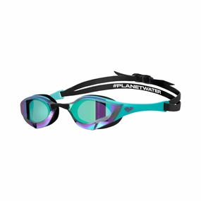 arena Cobra Edge Swipe Mirror Goggles - Emerald/Peacock/Black anti fog swim goggles, swim training goggles