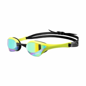 Arena Cobra Ultra Swipe Mirror Goggles - Emerald/Lime anti fog swim goggles, swim training goggles