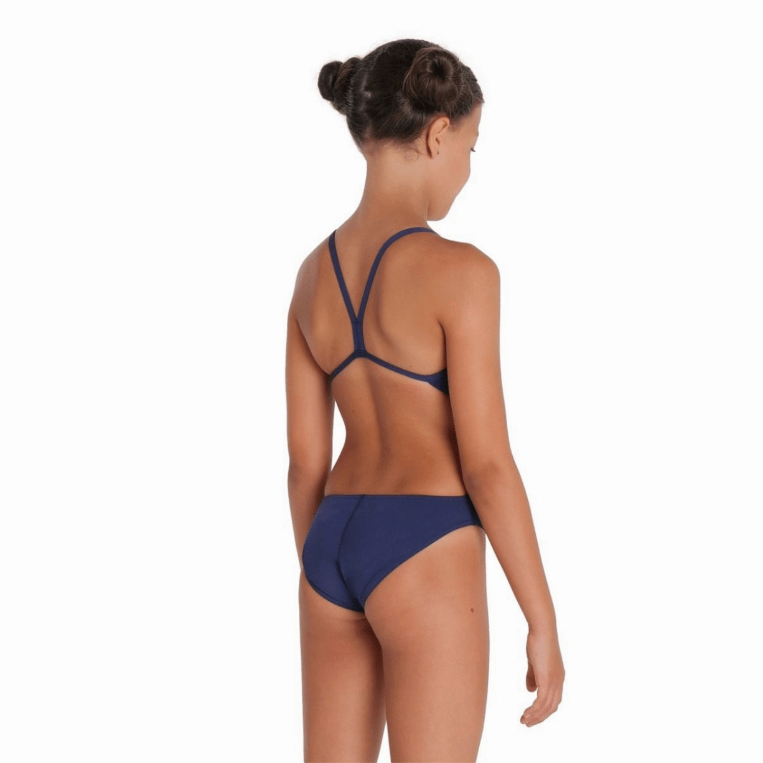 Arena Girls Team Swimsuit Challenge Solid - Navy/White