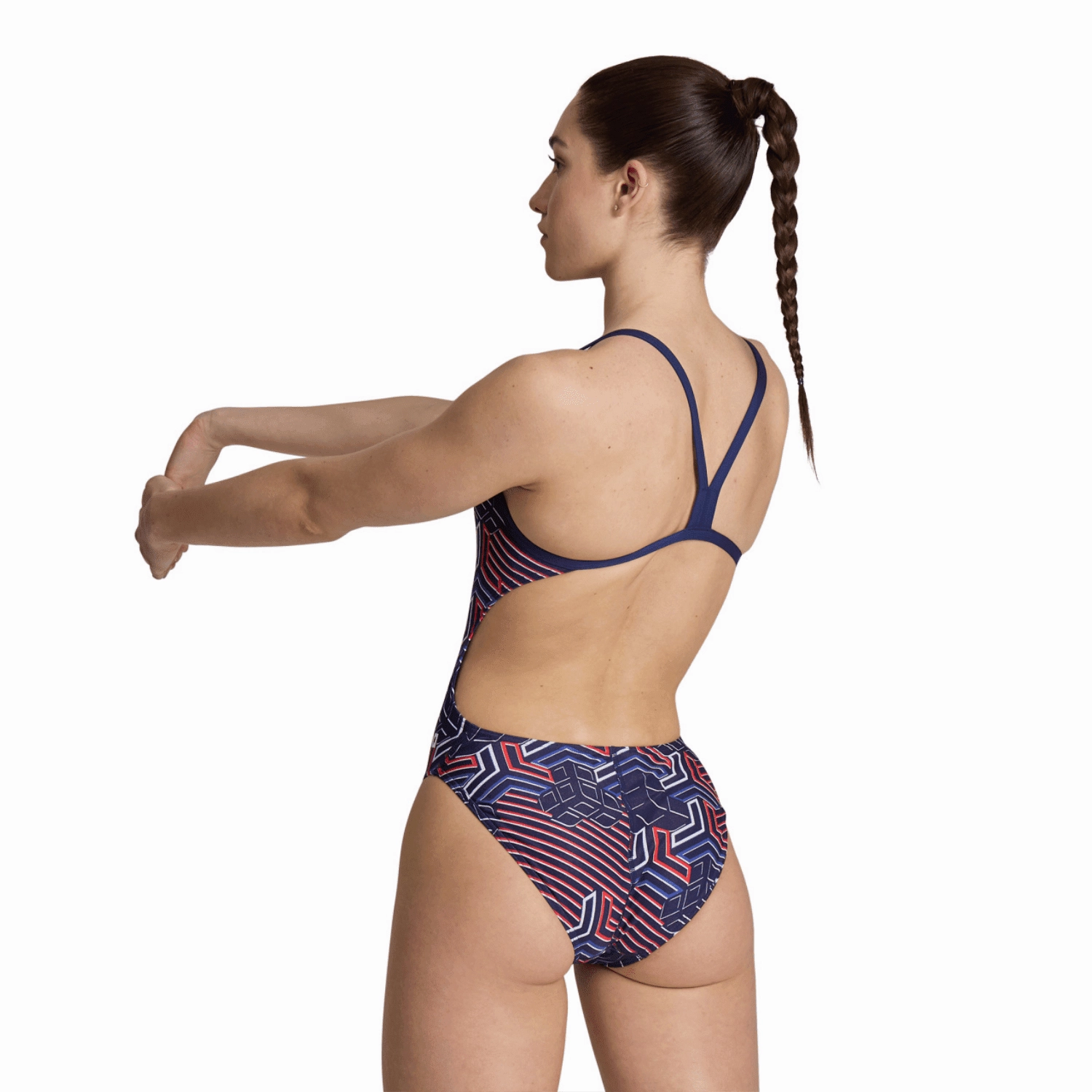 Arena Kikko Pro Challenge Back Ladies Swimsuit - Navy/Team Red